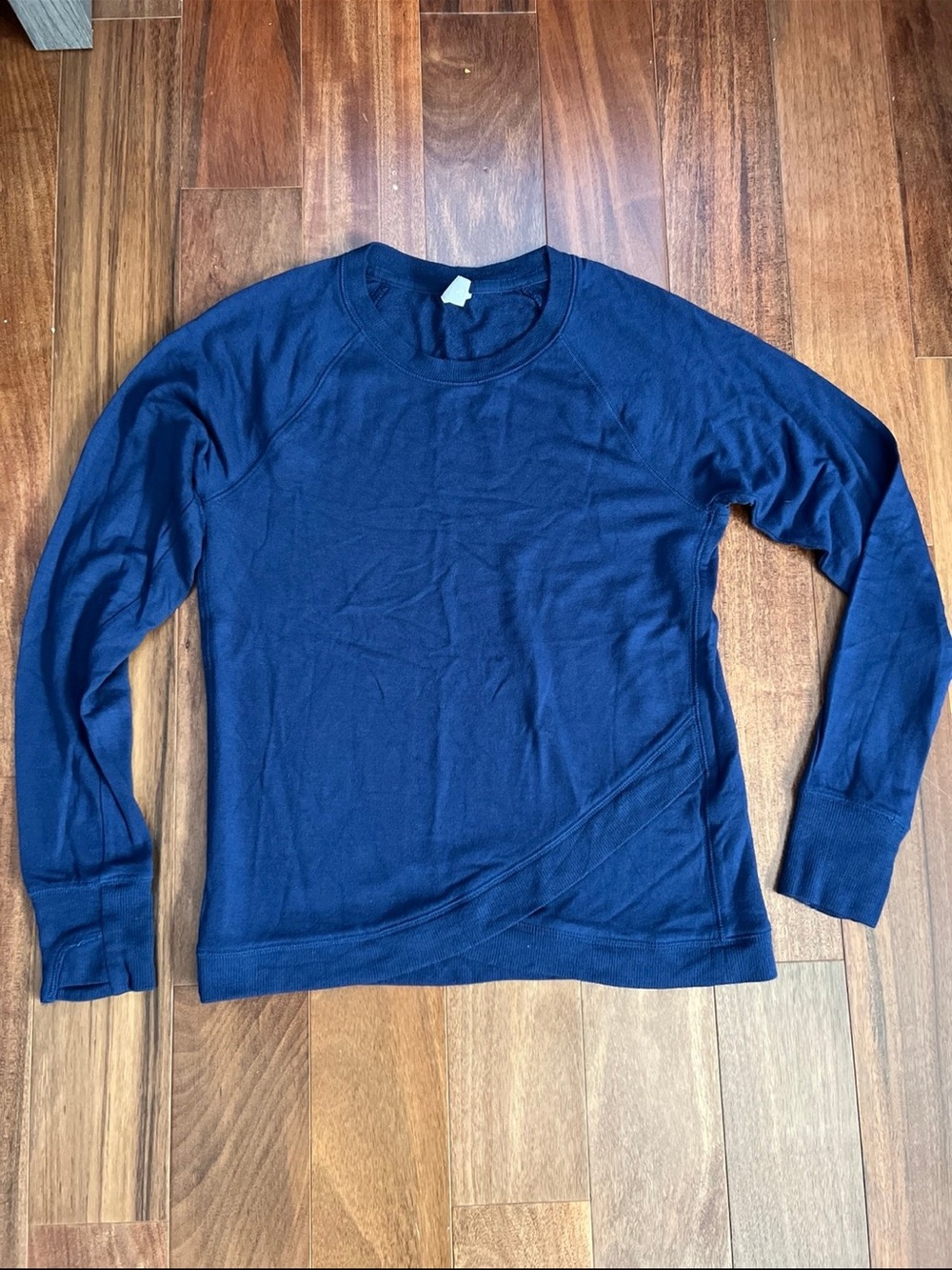 Athleta Navy Crewneck Long Sleeve Top